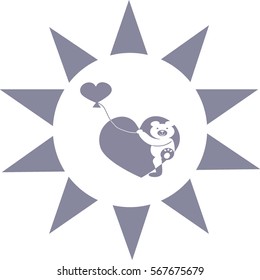 bear with heart, icon