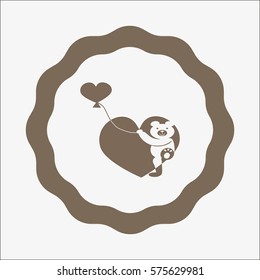 bear with heart, icon