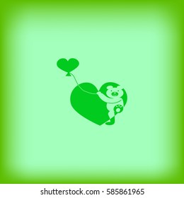 bear with heart, icon