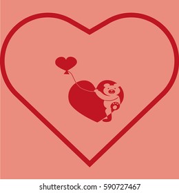 bear with heart, icon