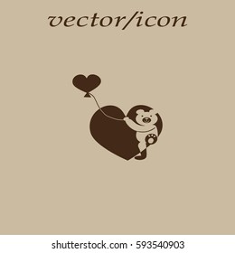 bear with heart, icon
