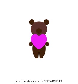 Bear with heart icon. Element of Web Valentine day icon for mobile concept and web apps. Detailed Bear with heart icon can be used for web and mobile