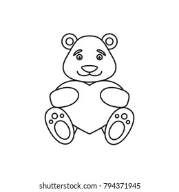 Bear with heart icons