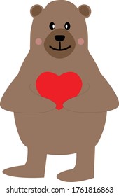 bear and heart logo. polar bear with love heart.