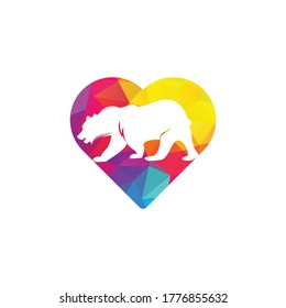 Bear heart shape concept Logo Icon Designs Vector. Bears Logo Concepts. Icon Symbol.