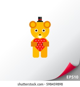 Bear and heart sign