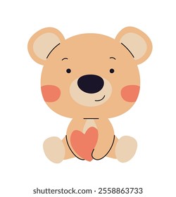 bear with a heart. Valentine's Day card.