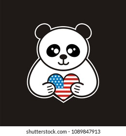 bear with heart vector sketch icon isolated on background
