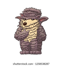 Bear Hedgehog Mythological Character. Cute Creature Illustration for Web Graphics, Banners, Advertisements, Stickers, Labels, T-shirt.