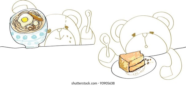bear with her meal illustration