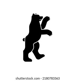 Bear Heraldic Animal Silhouette. Fantastic Beast. Monster For Coat Of Arms. Heraldry Design Element.