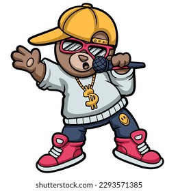 Bear hip hop rapper singing