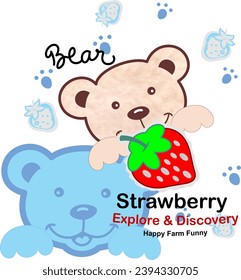 the bear with his favorite strawberry 