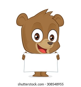 Bear holding a banner