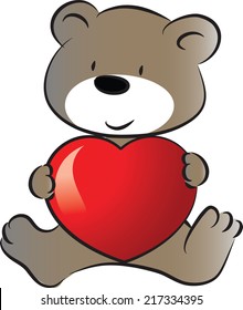 bear holding a heart shape