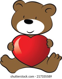 bear holding a heart shape