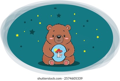 Bear holding a magic ball