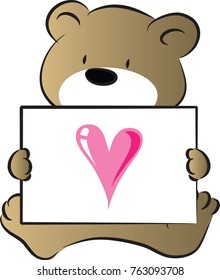 bear holing card with love