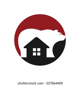 bear home logo vector.