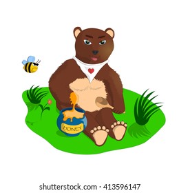 The bear with honey