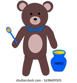 Bear with honey animal vector