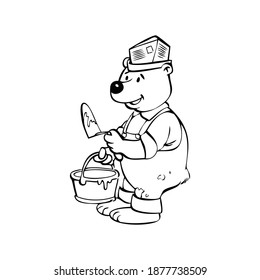 Bear with honey coloring page. Cartoon animal for children