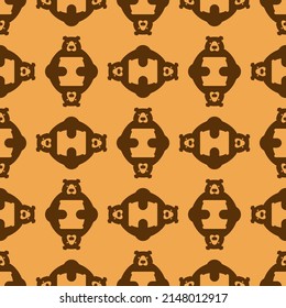 Bear and honey pattern seamless. Vector background