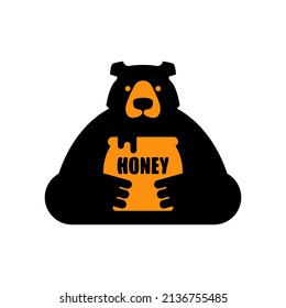 Bear and honey sign icon. Vector illustration