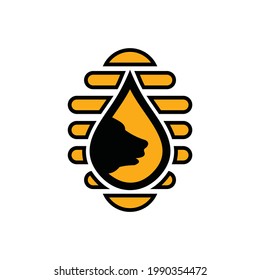 Bear Honey Vector Logo Design