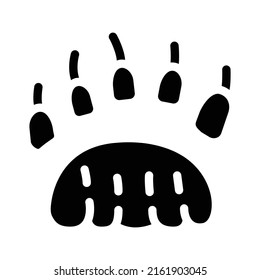 bear hoof print glyph icon vector. bear hoof print sign. isolated contour symbol black illustration