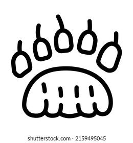 bear hoof print line icon vector. bear hoof print sign. isolated contour symbol black illustration