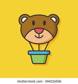 bear hot air balloon icon