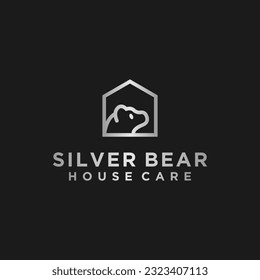 bear house logo design vector silhouette illustration