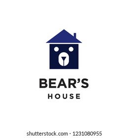 bear house logo icon vector