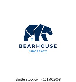 bear house logo vector icon illustration
