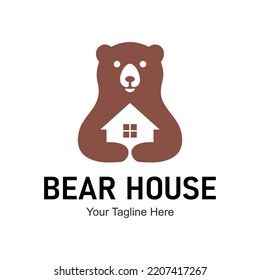 bear and house vector logo
