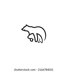 bear huge salmon fish vector