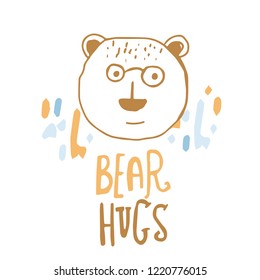 Bear Hugs Card Template Hand Drawn Stock Vector (Royalty Free ...