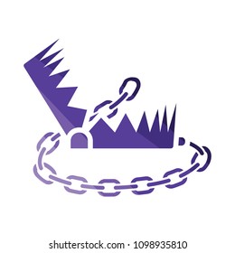 Bear hunting trap  icon. Flat color design. Vector illustration.