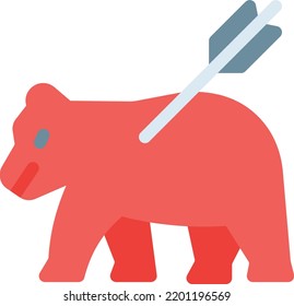 bear hunting Vector illustration on a transparent background.Premium quality symbols.Stroke vector      icon for concept and graphic design.