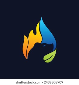 Bear Hvac Logo Design Konzept.