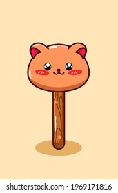 A bear ice cream stick cartoon illustration