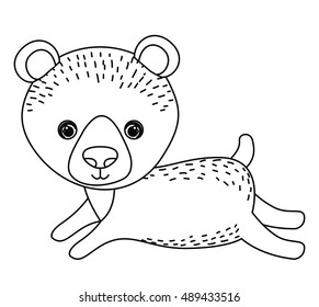 Bear icon. Animal cartoon and nature theme. Isolated and drawn design. Vector illustration