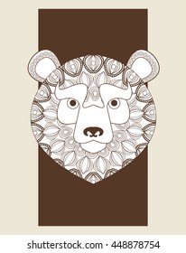 Bear icon. Animal and Ornamental predator design. Vector graphic