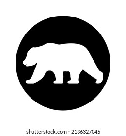 bear icon. animal sign color editable