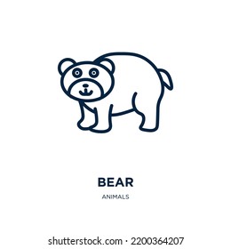 bear icon from animals collection. Thin linear bear, toy, child outline icon isolated on white background. Line vector bear sign, symbol for web and mobile