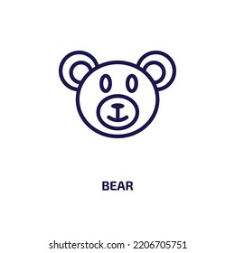 bear icon from animals collection. Thin linear bear, cartoon, animal outline icon isolated on white background. Line vector bear sign, symbol for web and mobile