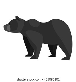 Bear icon in black monochrome style isolated on white background vector illustration