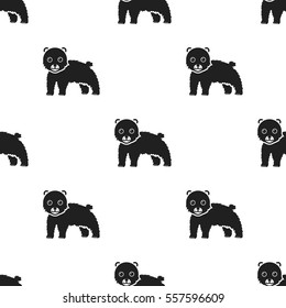 Bear icon in black style isolated on white background. Animals pattern stock vector illustration.