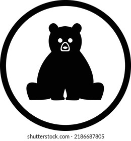 Bear icon, black and white